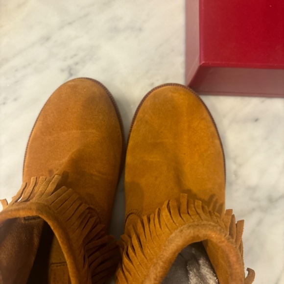 Zara Girls Brown Suede Boots with Fringe Size 36/US 6 - Picture 4 of 15